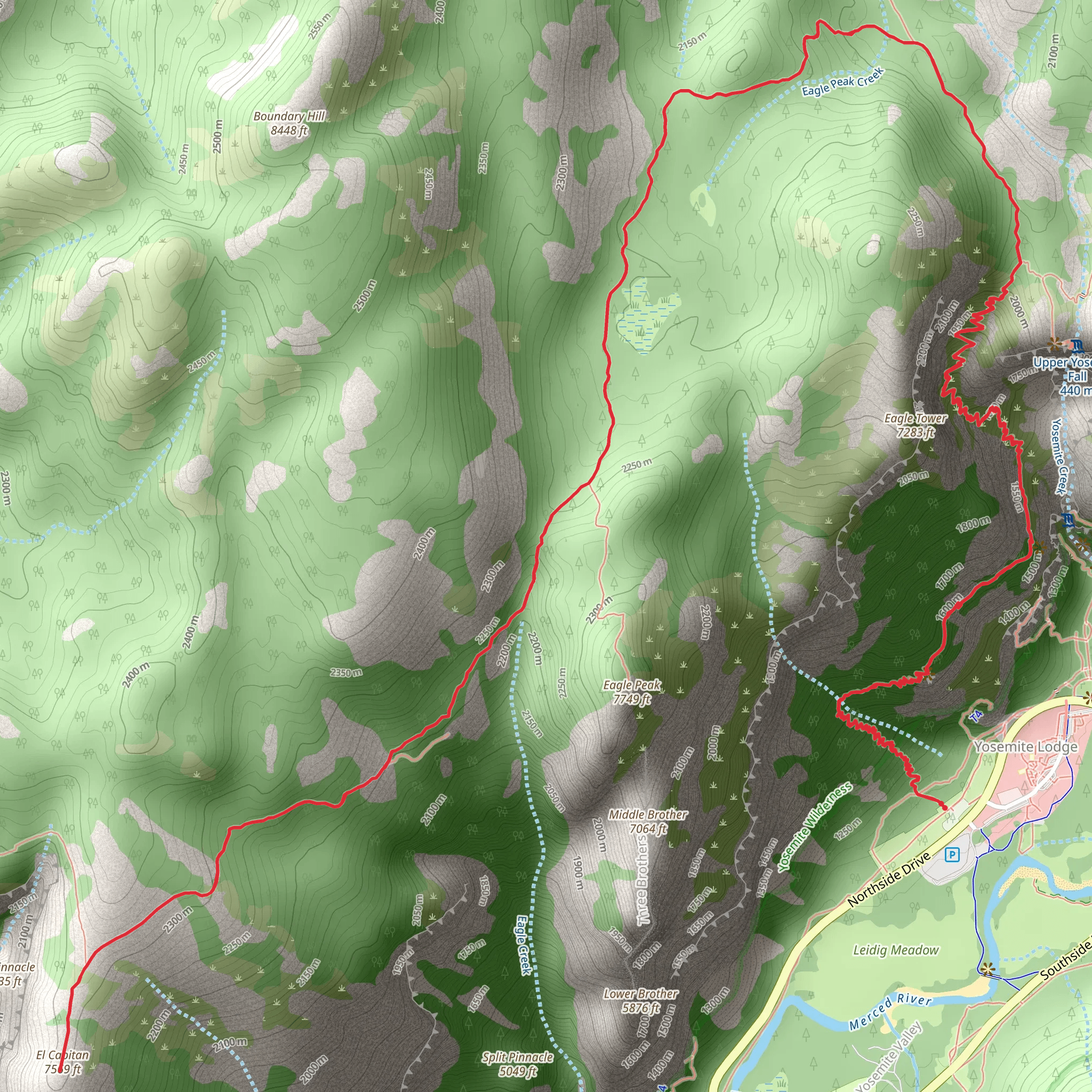 El Capitan Trail mobile static map