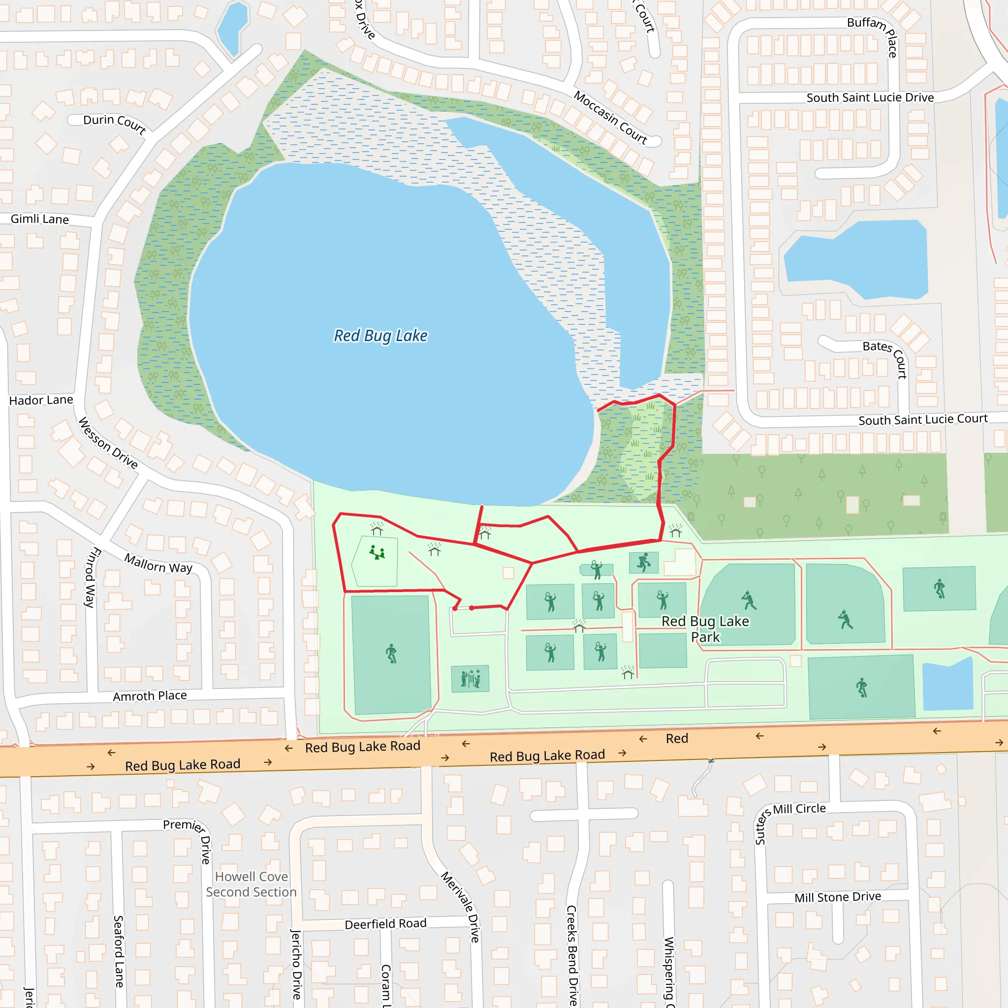 Red Bug Lake Overlook Loop mobile static map