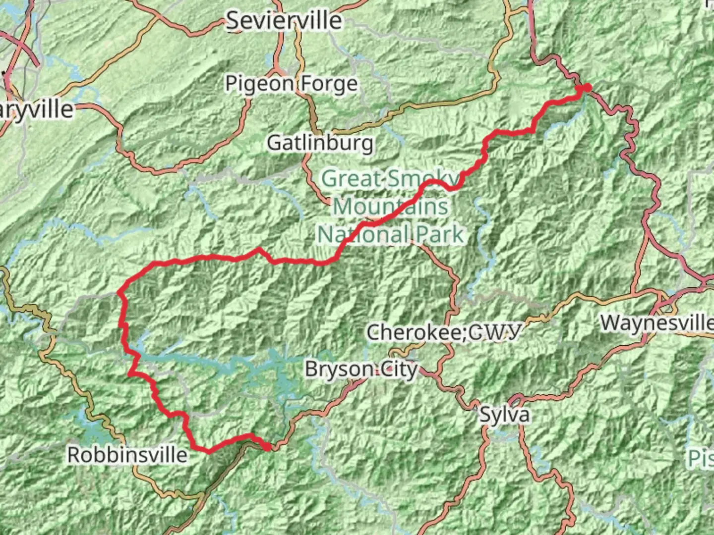 An image depicting the trail Appalachian Trail Section Hike - Nantahala Gorge To Davenport Gap and its surrounding area.