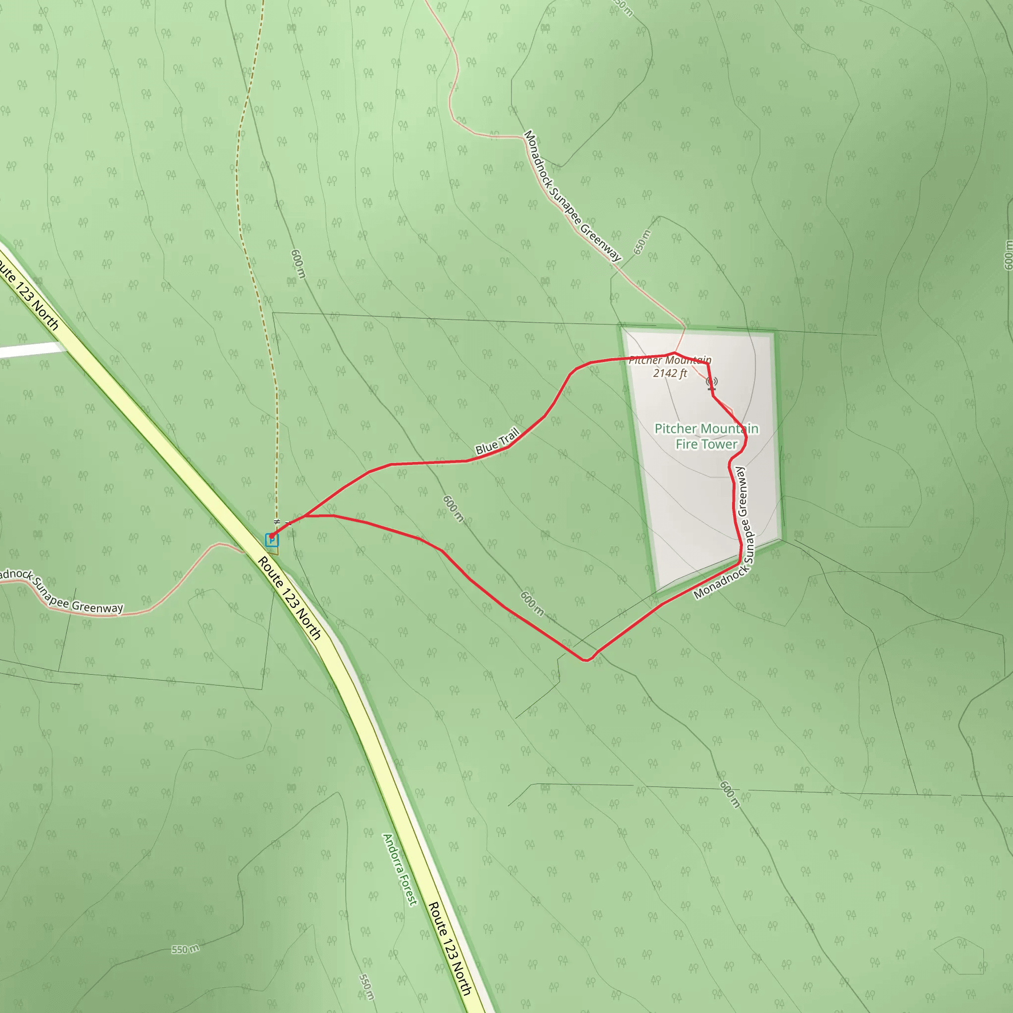 Pitcher Mountain Loop mobile static map