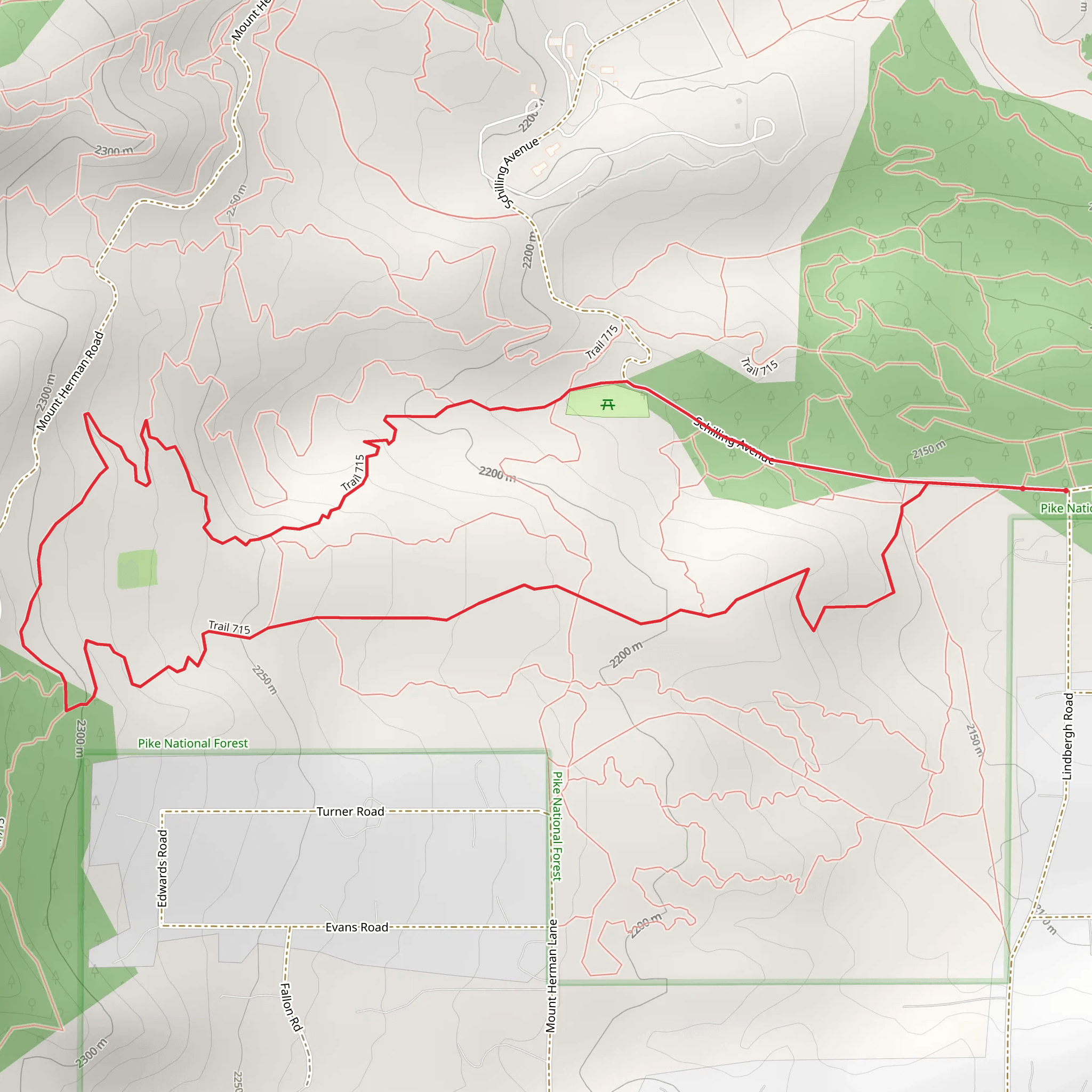 Trail 715 Loop via Schilling Avenue mobile static map