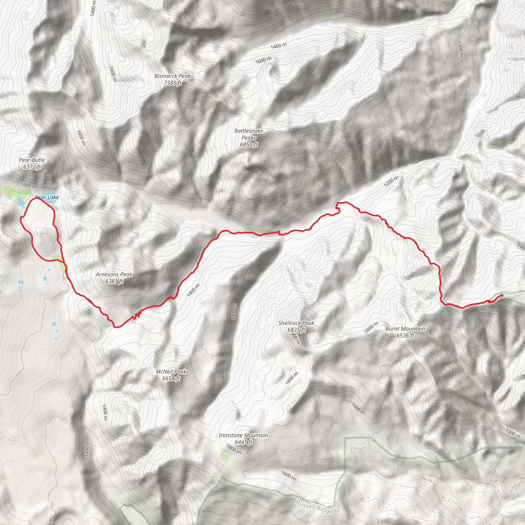 Pear Loop Trail mobile static map