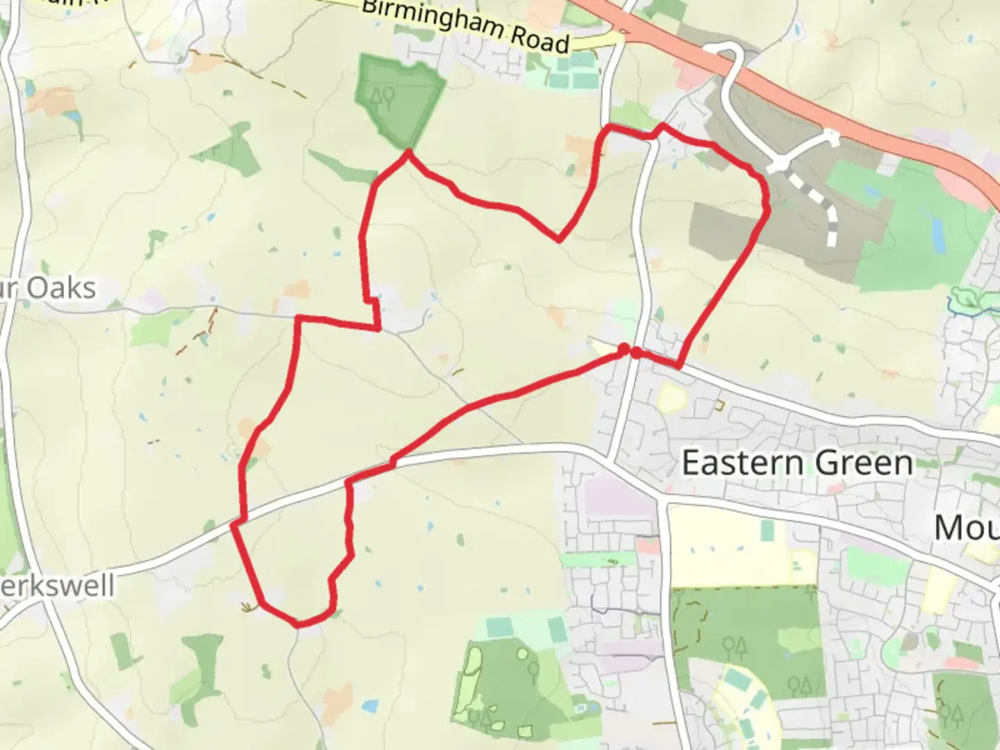 An image depicting the trail Pickford Green and Benton Green Lane Farm Loop and its surrounding area.