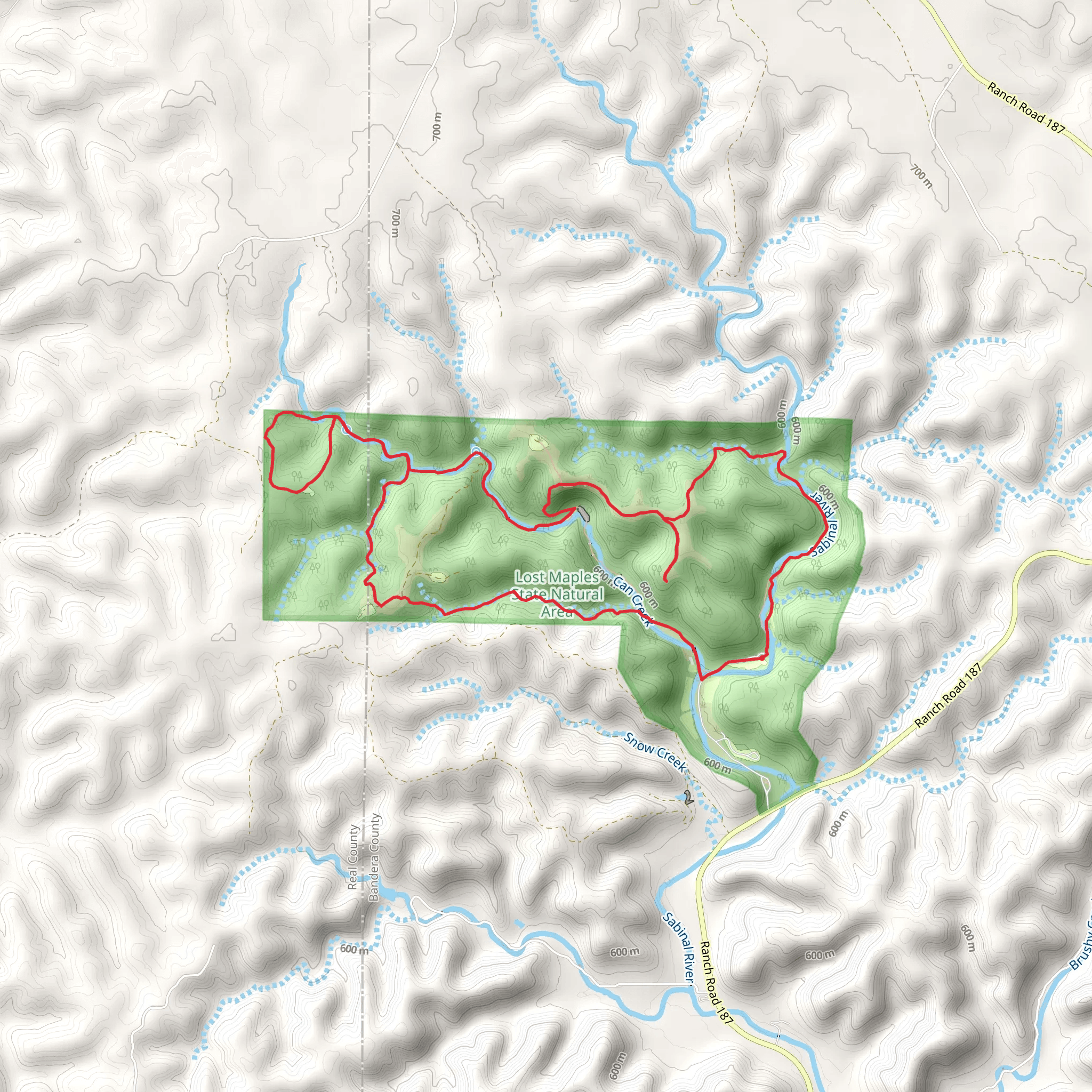 East Trail and west Canyon Loop mobile static map
