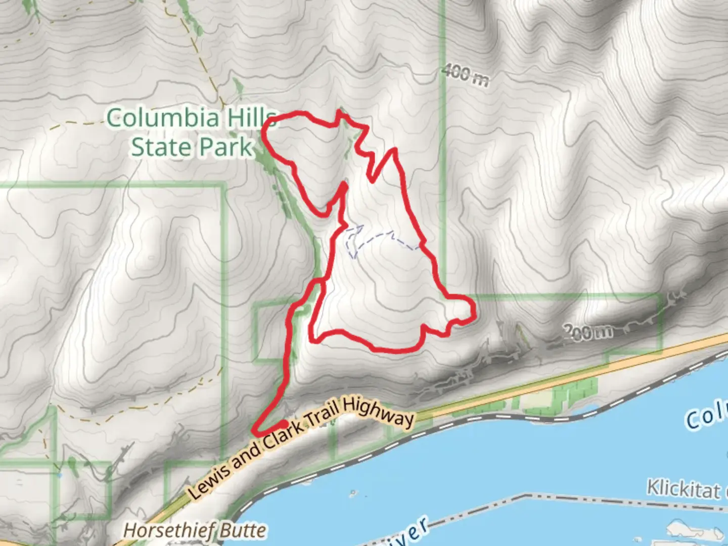 An image depicting the trail Vista Loop Trail and Eightmile Alternate Trail and its surrounding area.