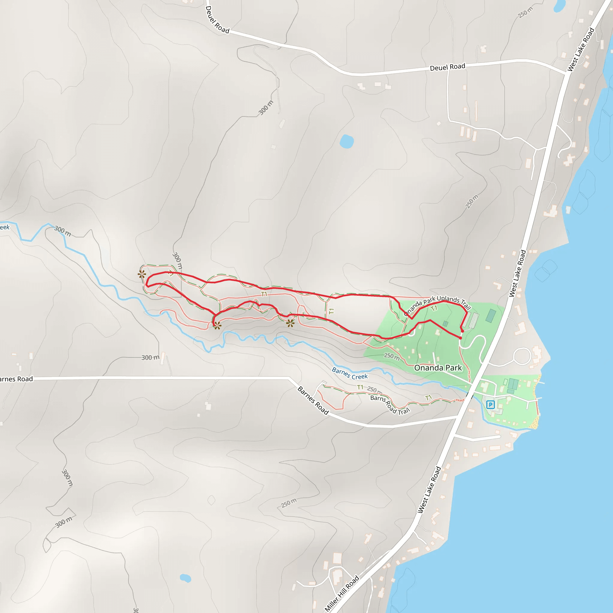 Onanda Park Uplands Trail mobile static map