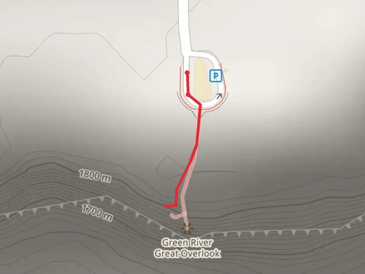 An image depicting the trail Green River Overlook and its surrounding area.