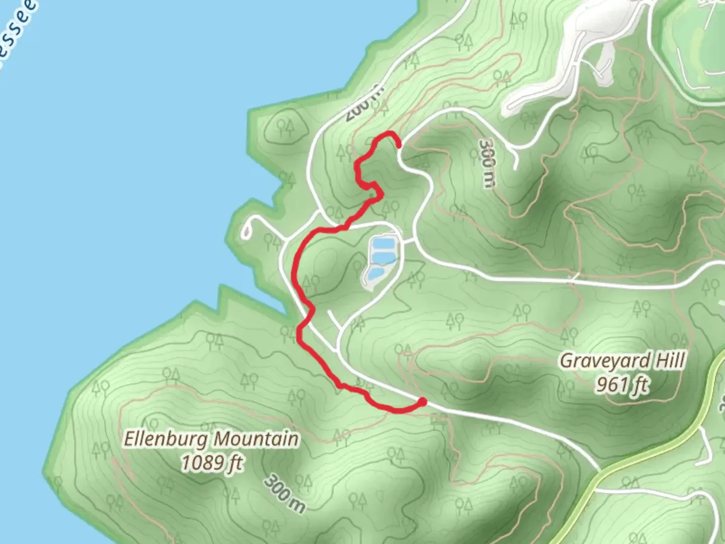 An image depicting the trail Cave and Cave Alternate Way and its surrounding area.