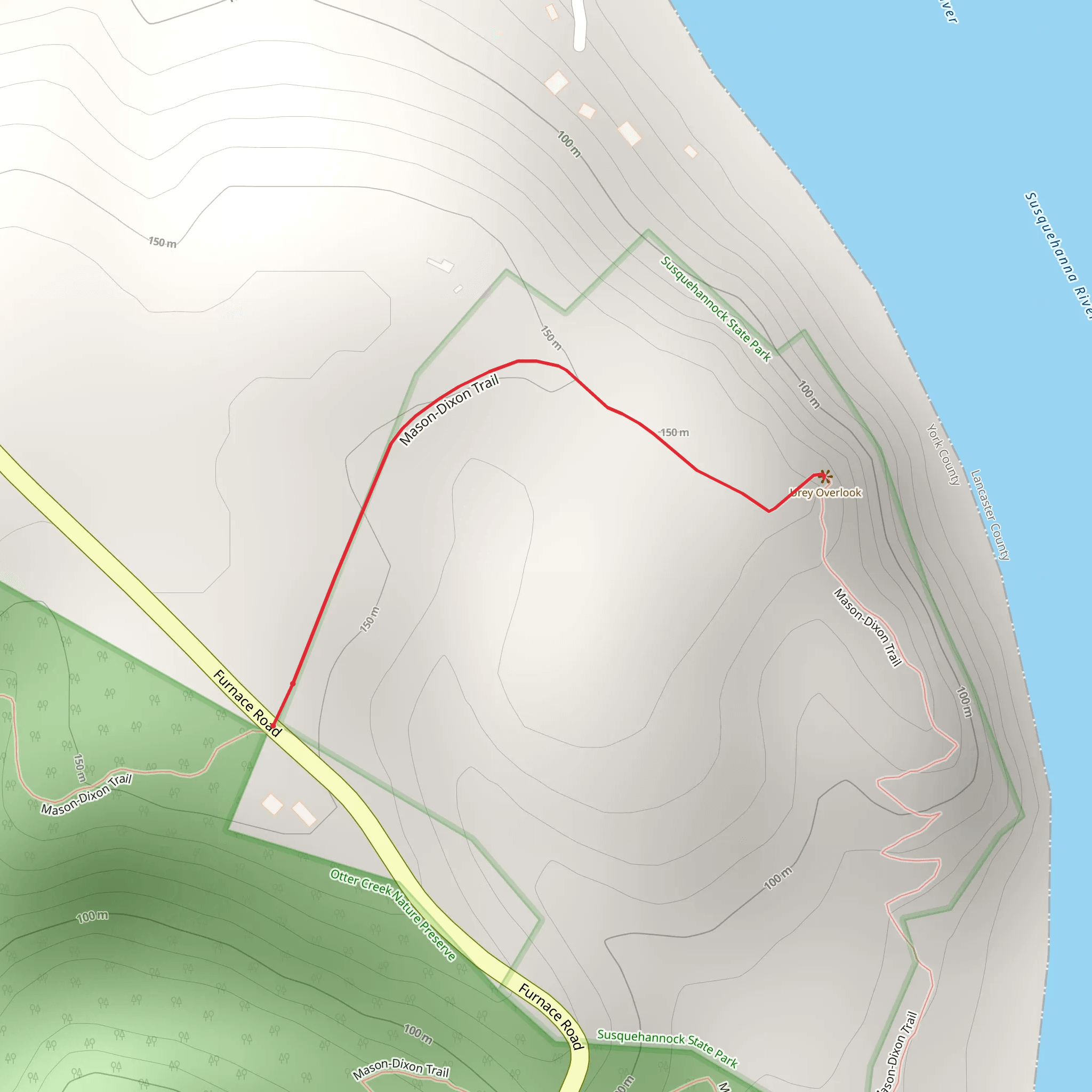 Mason-Dixon Trail via Furnace Road mobile static map