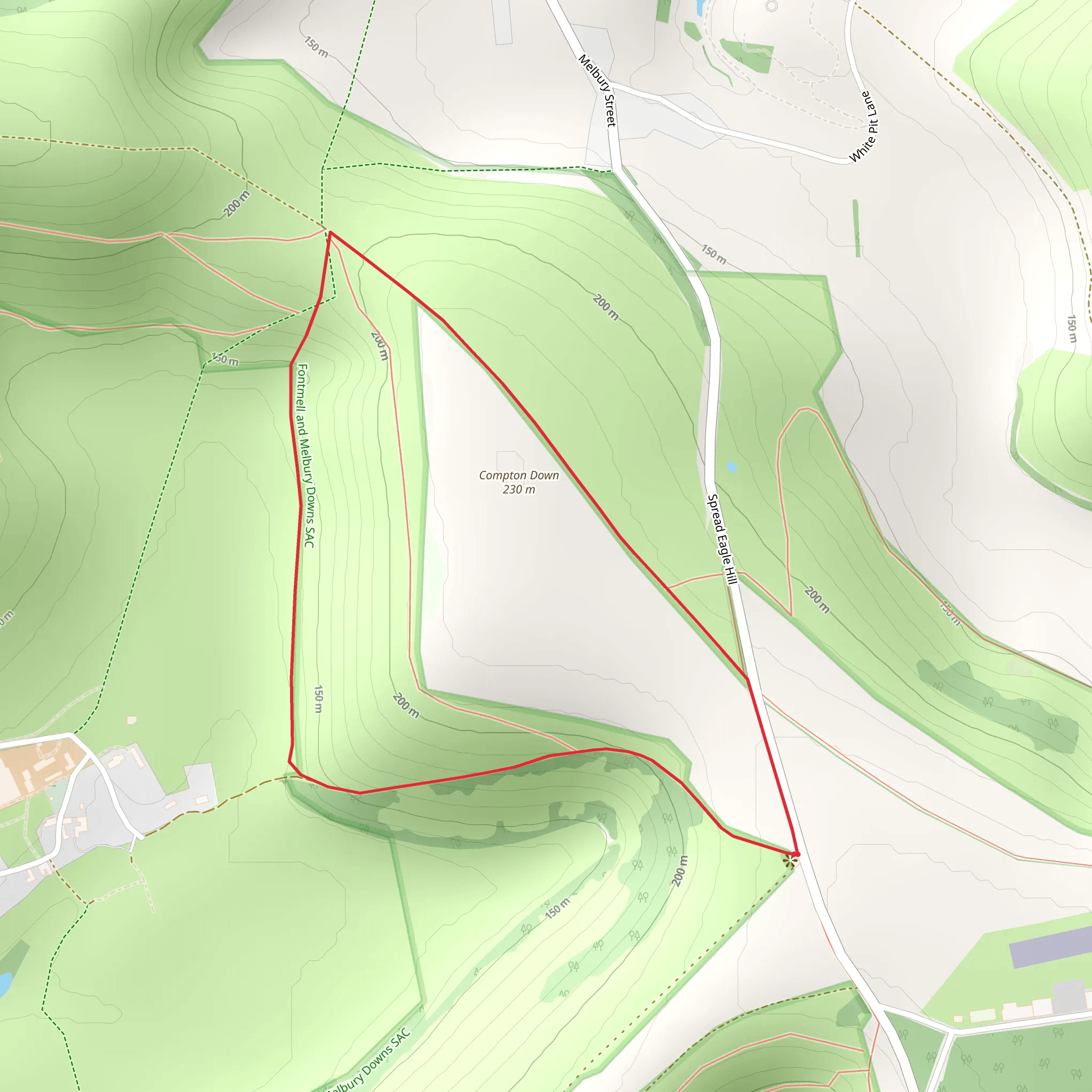 Compton Down Walk mobile static map
