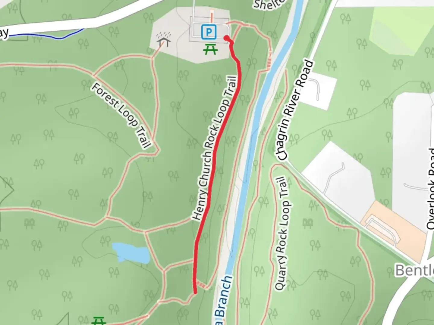 An image depicting the trail Henry Church Rock Trail and its surrounding area.