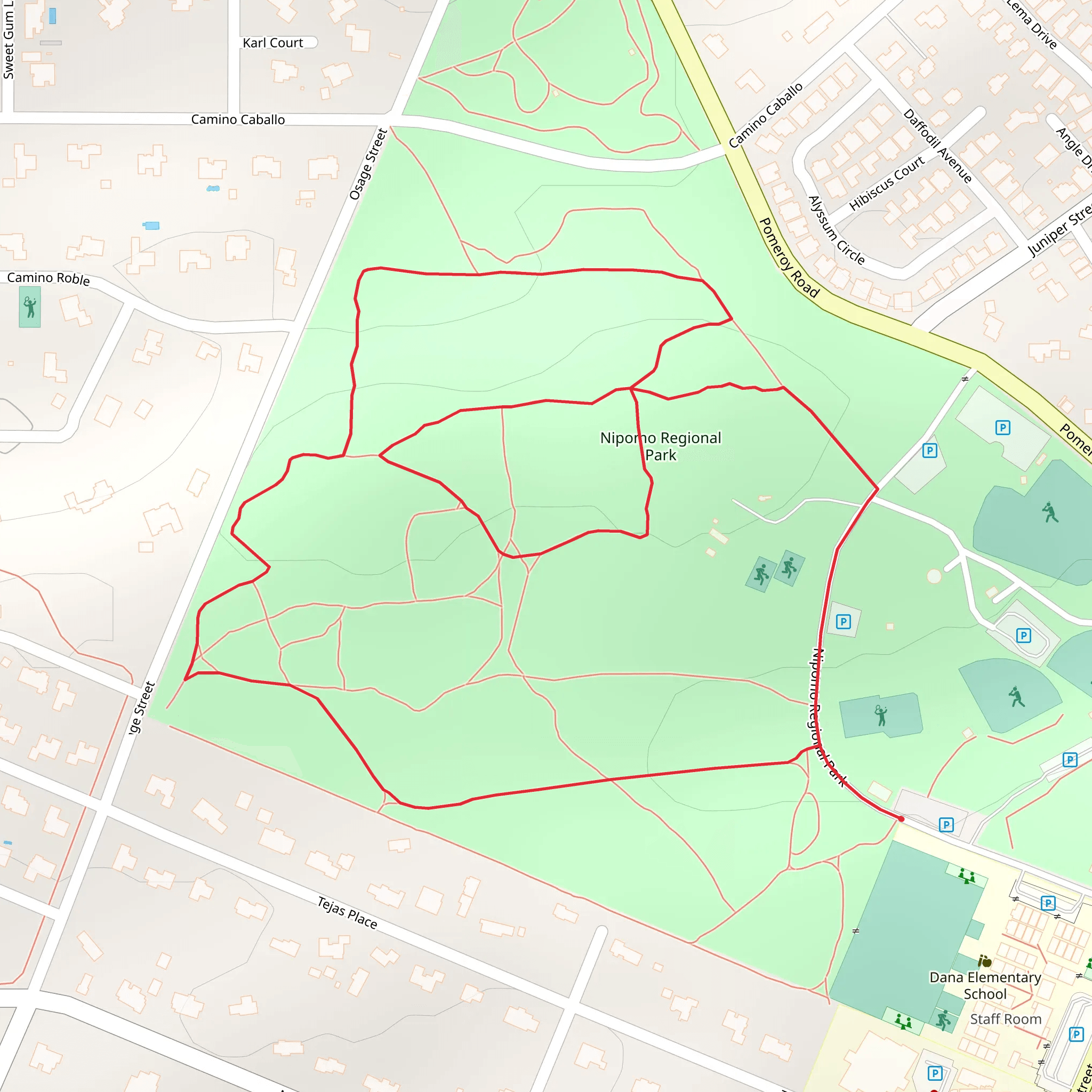 Nipomo Regional Park Loop mobile static map