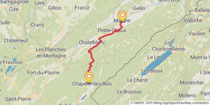 GR 509 - GTJ la Grande Traversée du Jura alt 3 Map