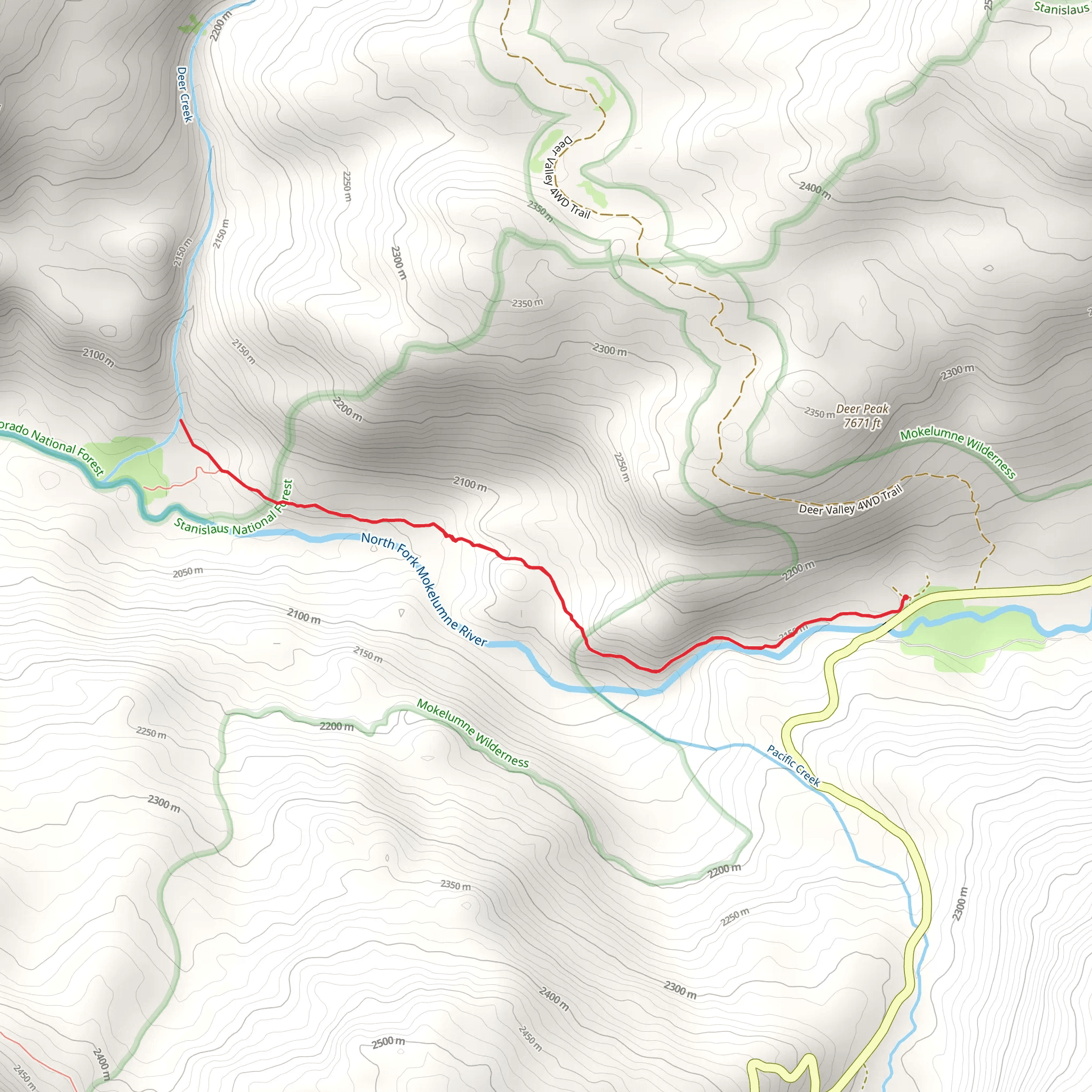 North Fork Mokelumne River Walkalong mobile static map