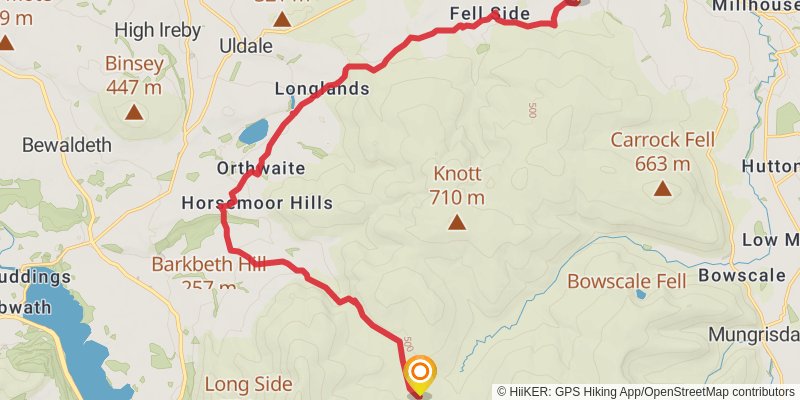 Cumbria Way alt 1 Map