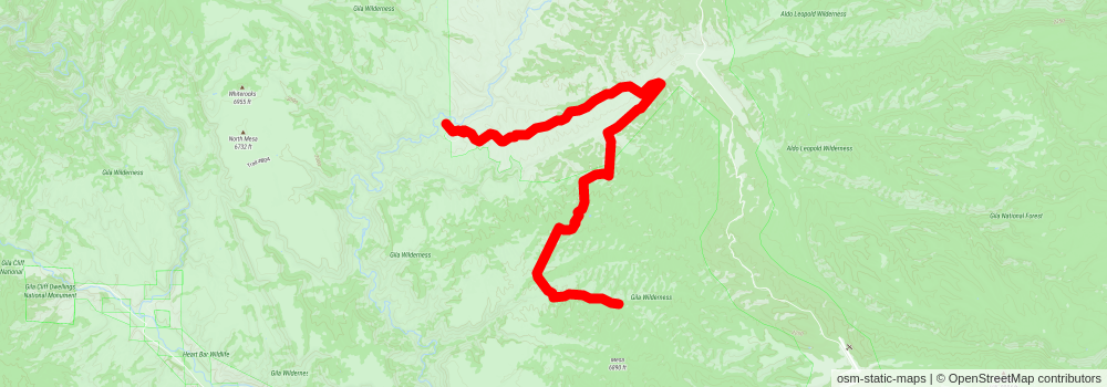 Southwestern Horseshoe Trail stage 128 Map