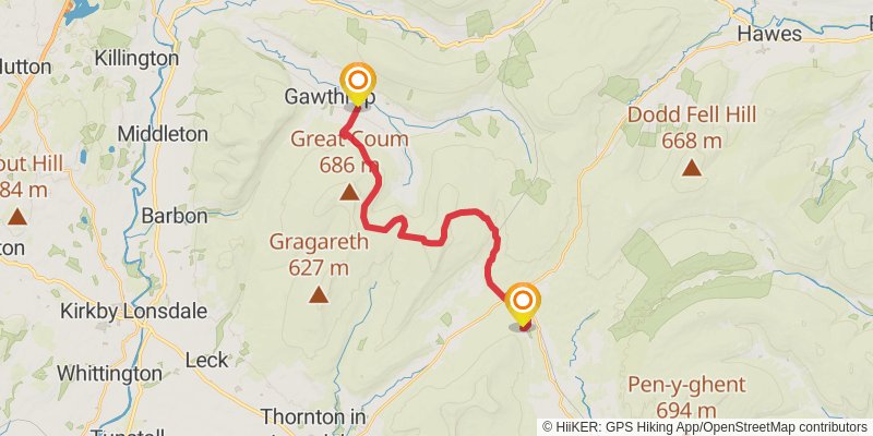 Settle to Carlisle Walk stage 2 Map