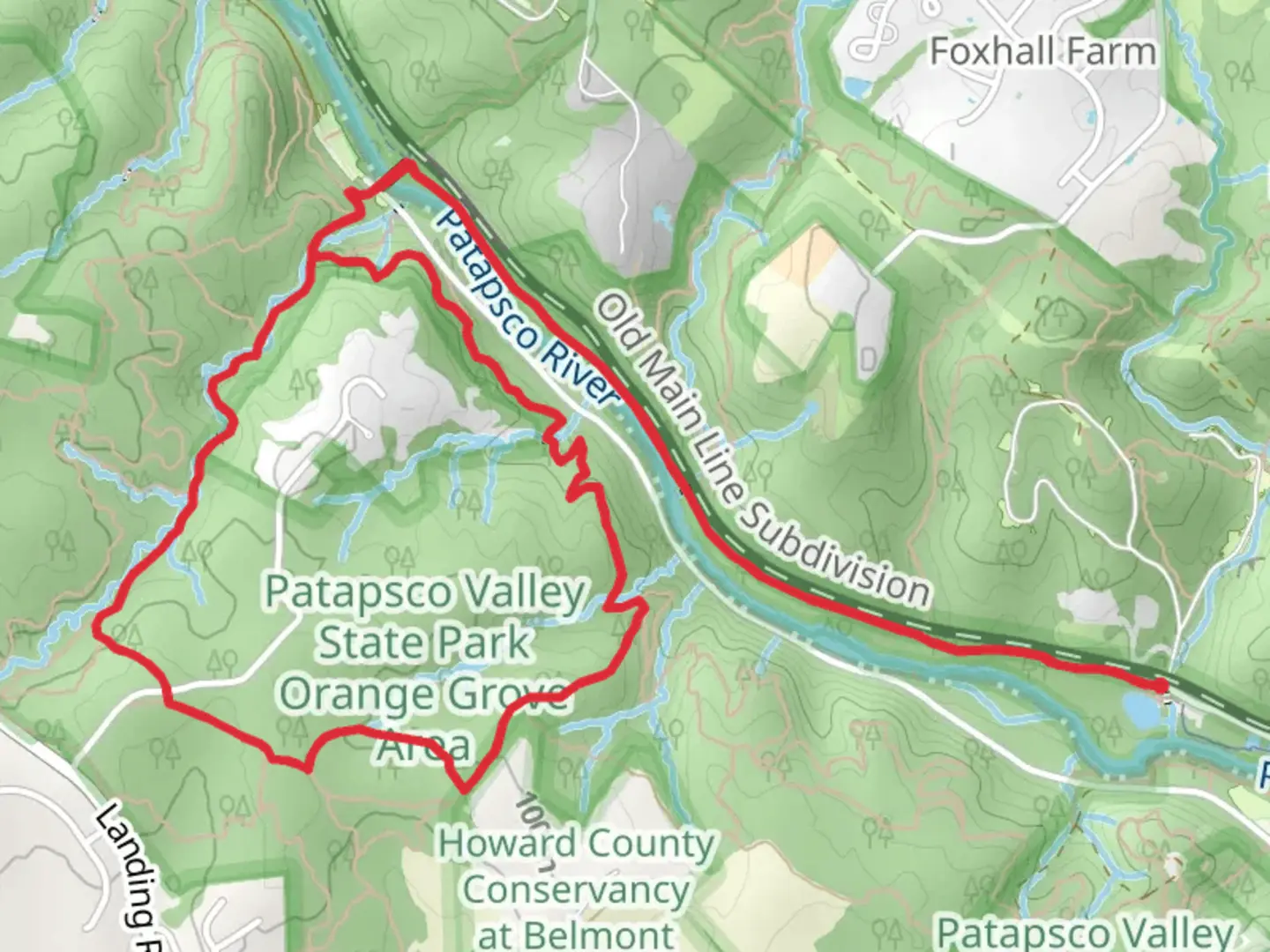 An image depicting the trail Grist Mill, Cascade Falls and Ridge Loop Trail and its surrounding area.