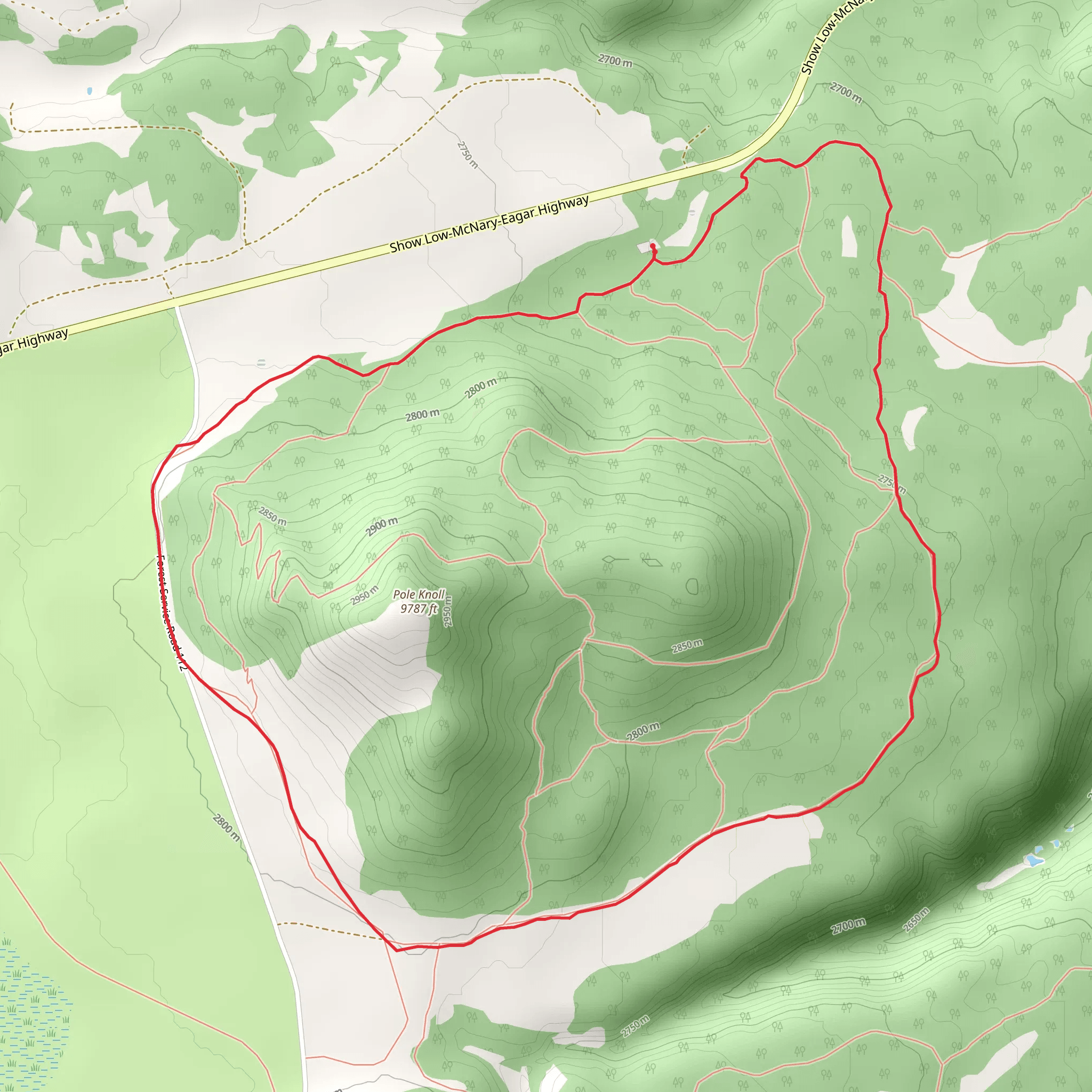 Pole Knoll Trail mobile static map