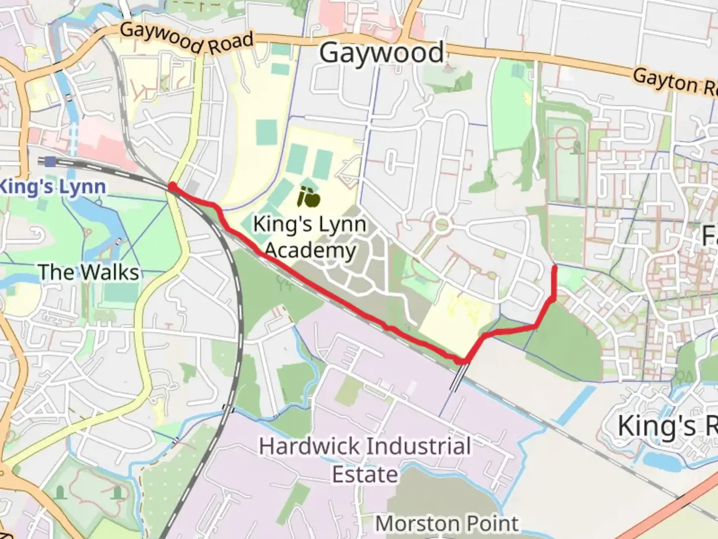 An image depicting the trail Swaffham Belt Path and its surrounding area.