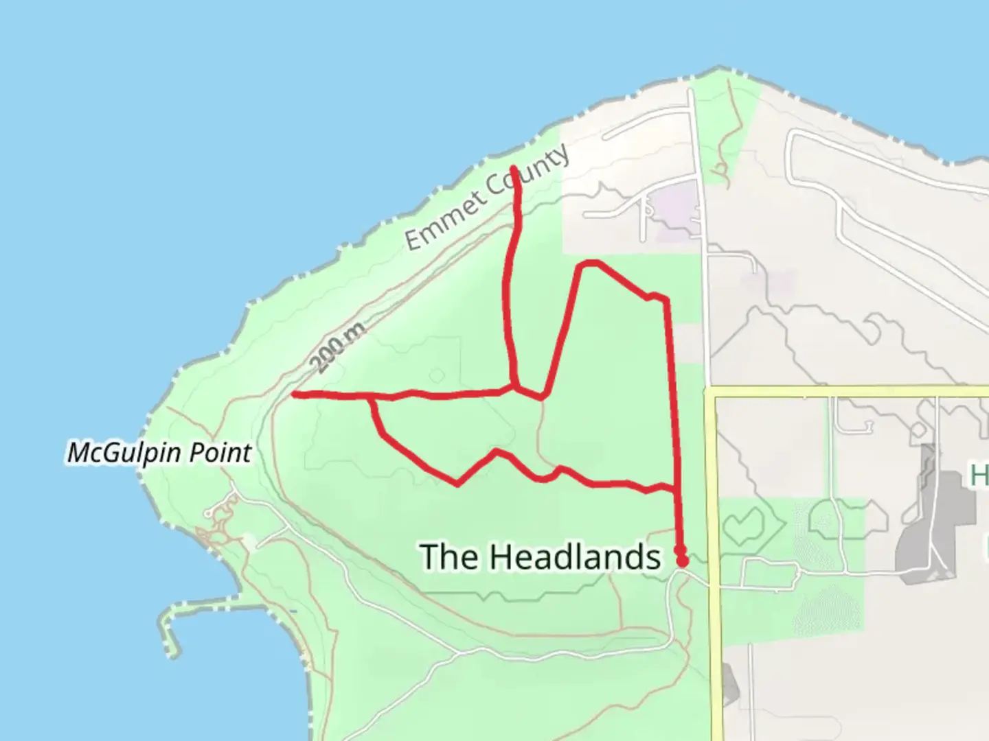 An image depicting the trail Old Orchard Trail and Overlook Loop Trail and its surrounding area.