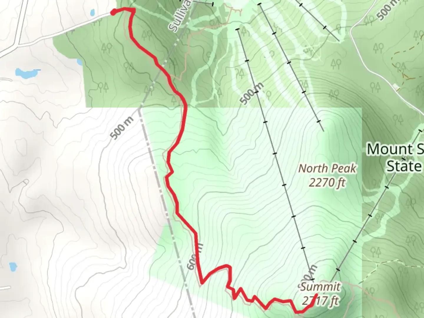 An image depicting the trail Summit via Province Trail and its surrounding area.