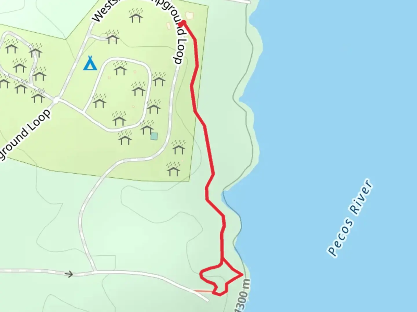 An image depicting the trail Westside Campground Walk and its surrounding area.