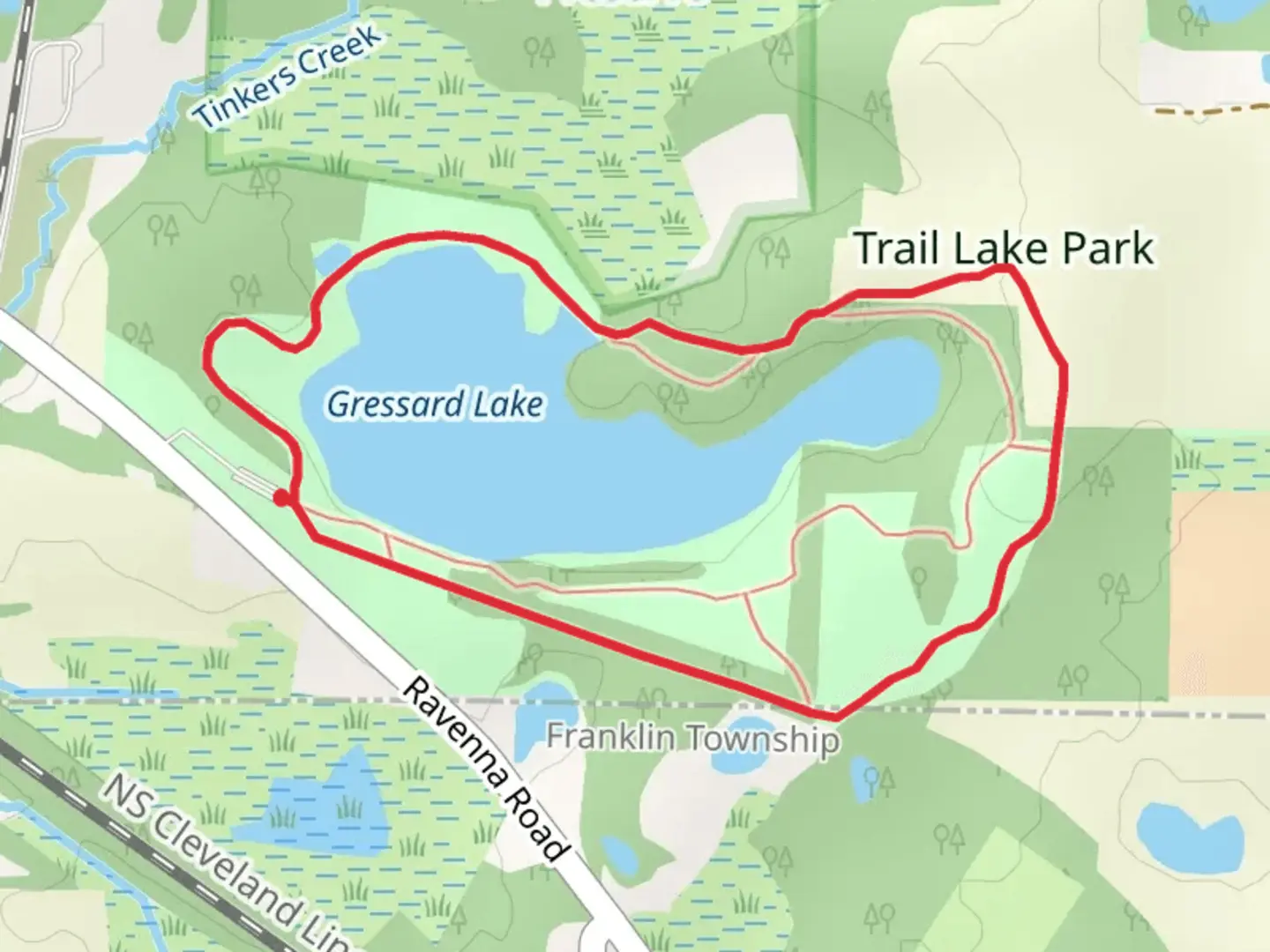 An image depicting the trail Gressard Lake Loop and its surrounding area.