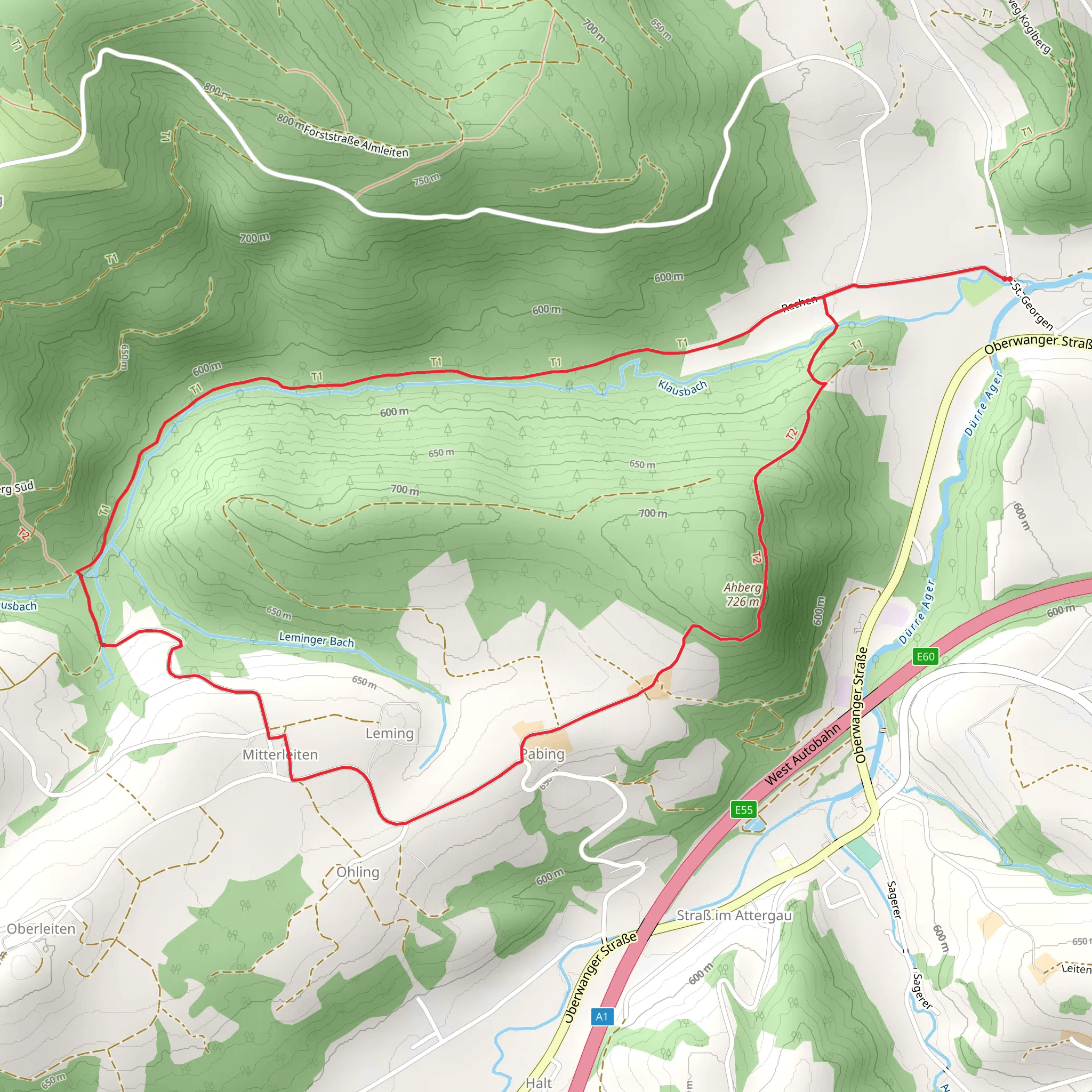 Ahberg Loop 1a mobile static map