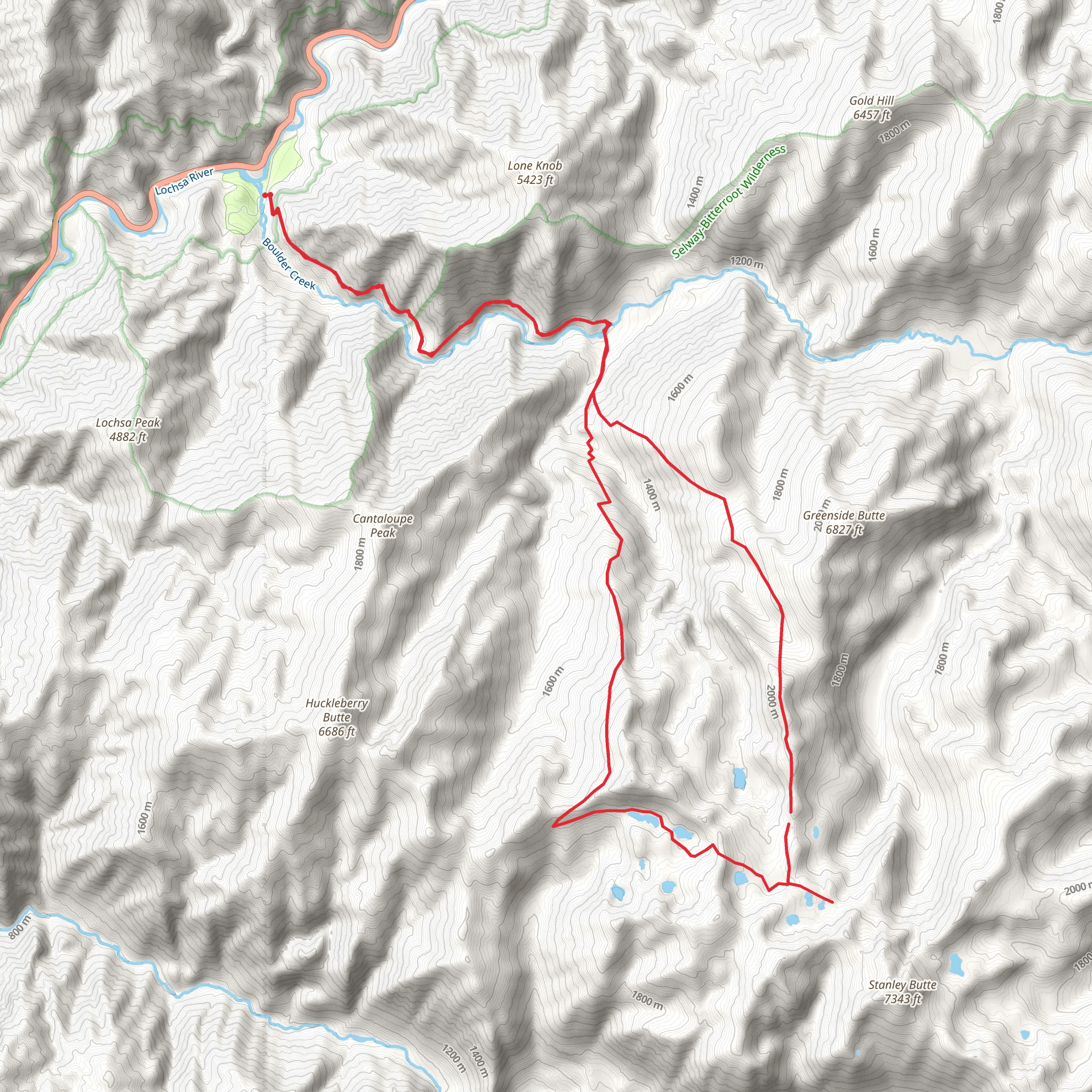 Seven Lakes Loop mobile static map