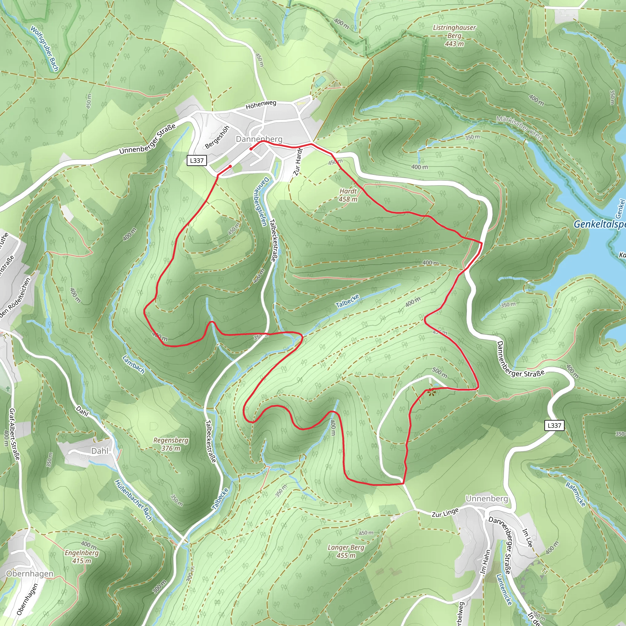 Unnenberg Rundweg mobile static map