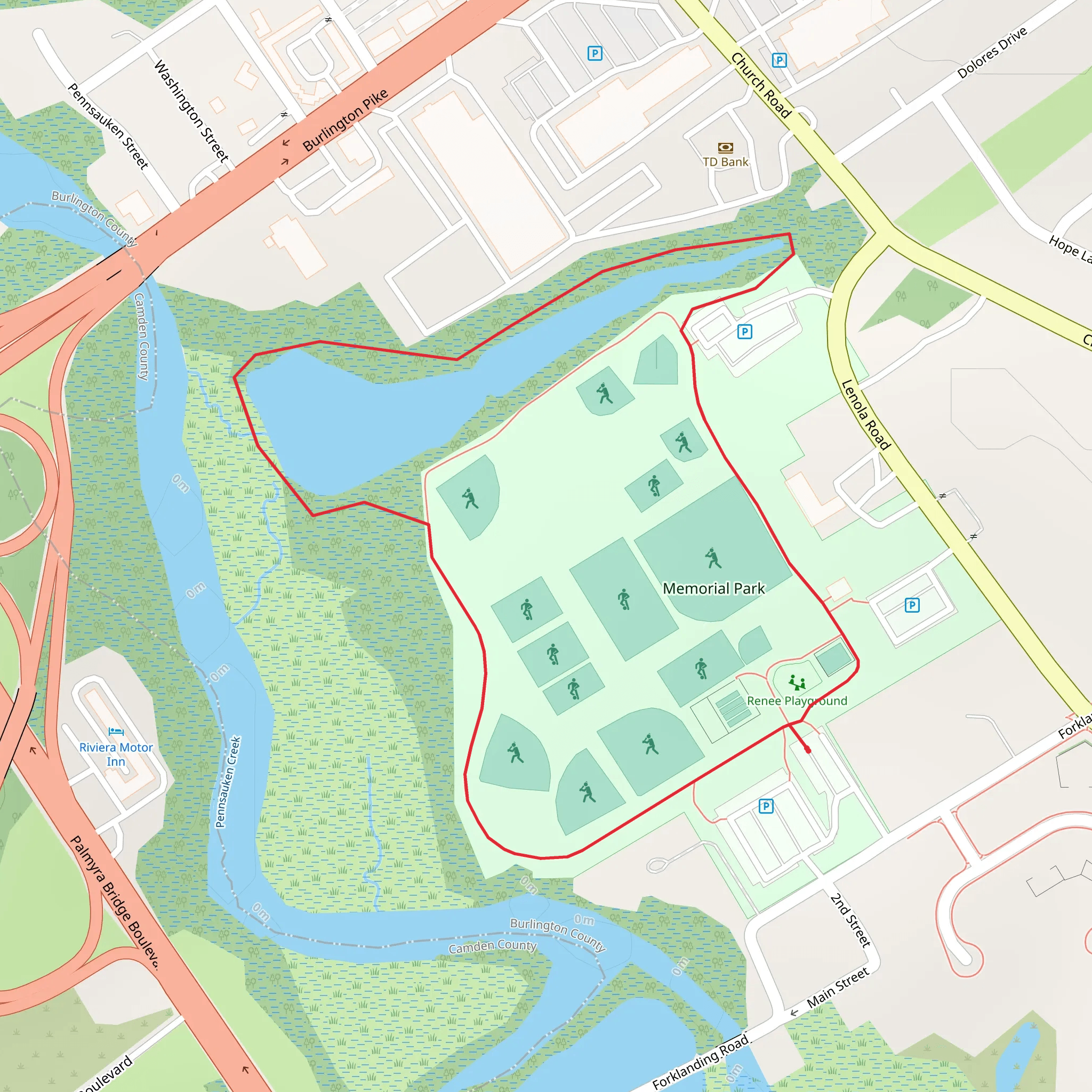 Memorial Park Loop mobile static map