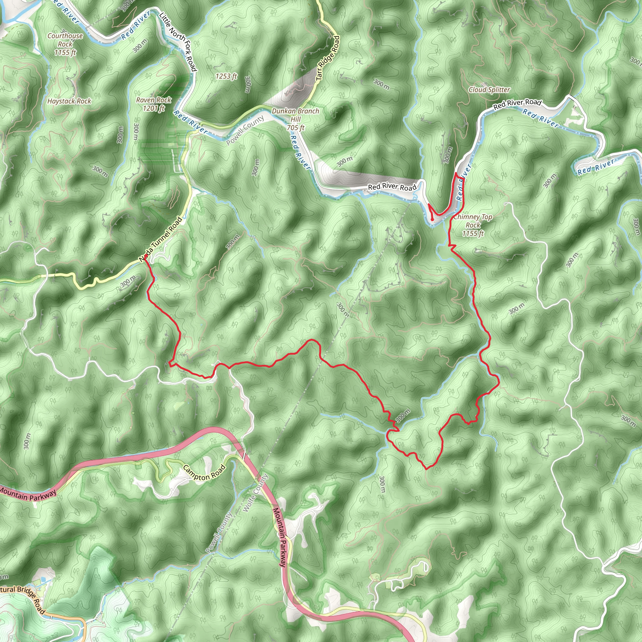 Rough and Sheltowee Trace Trail mobile static map