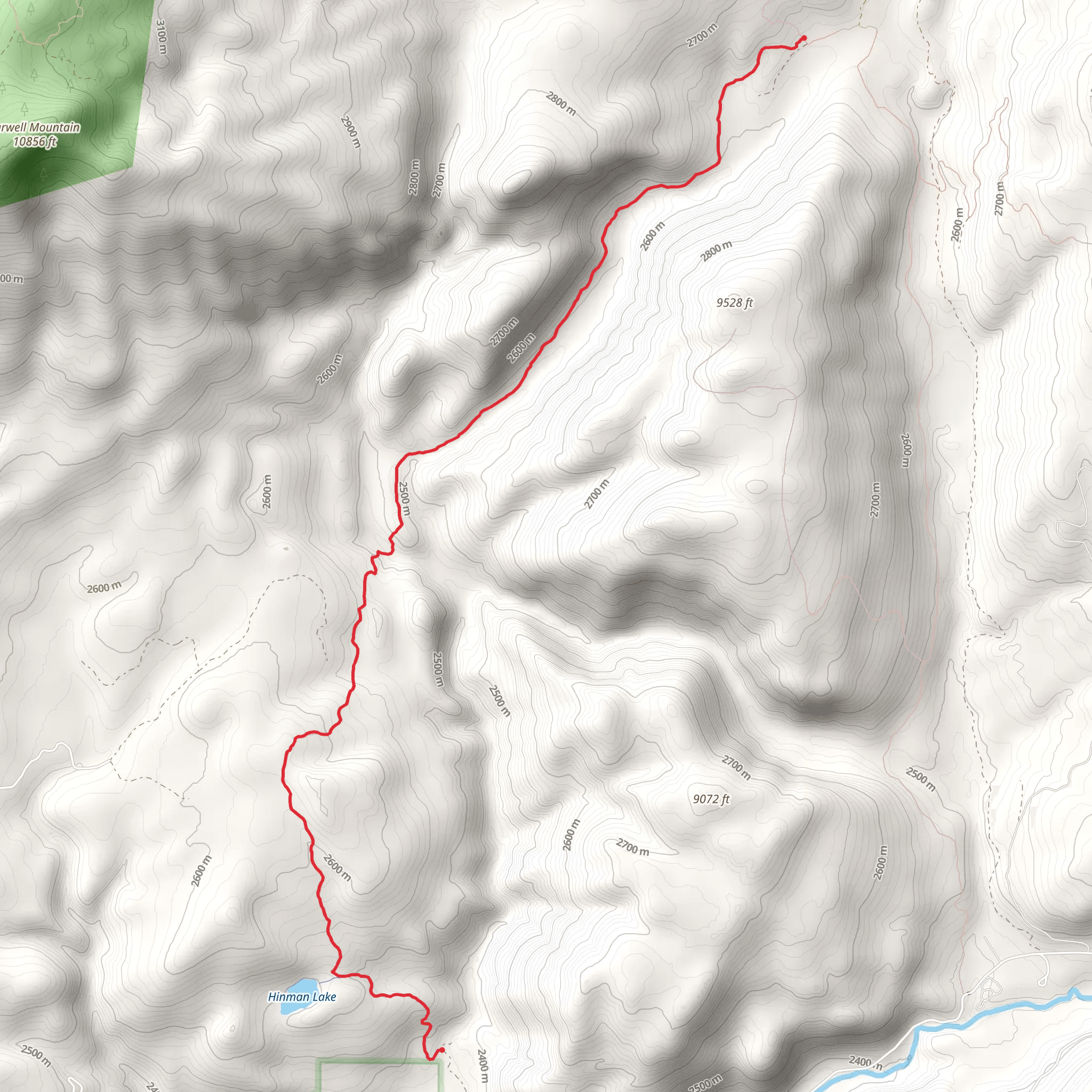 Hinman Creek Trail mobile static map