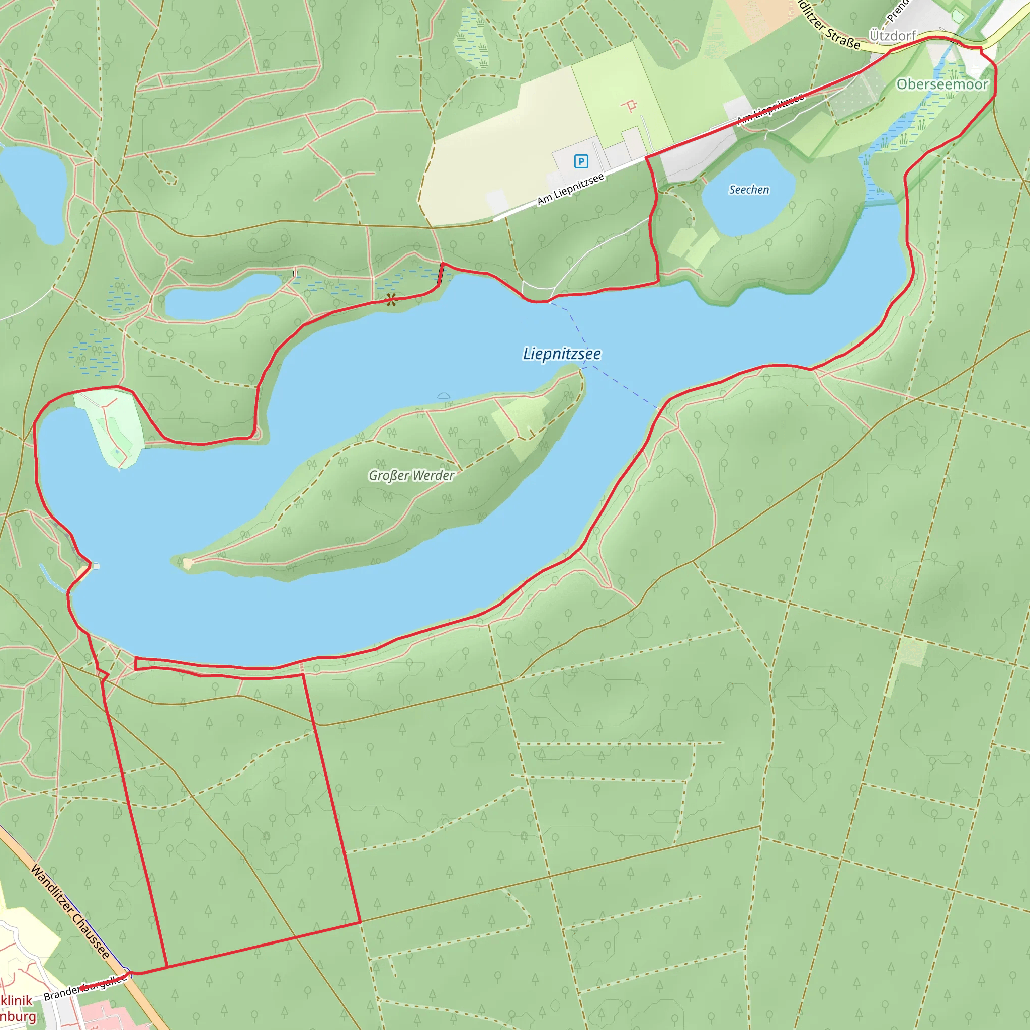 Liepnitzsee Circular Walk mobile static map