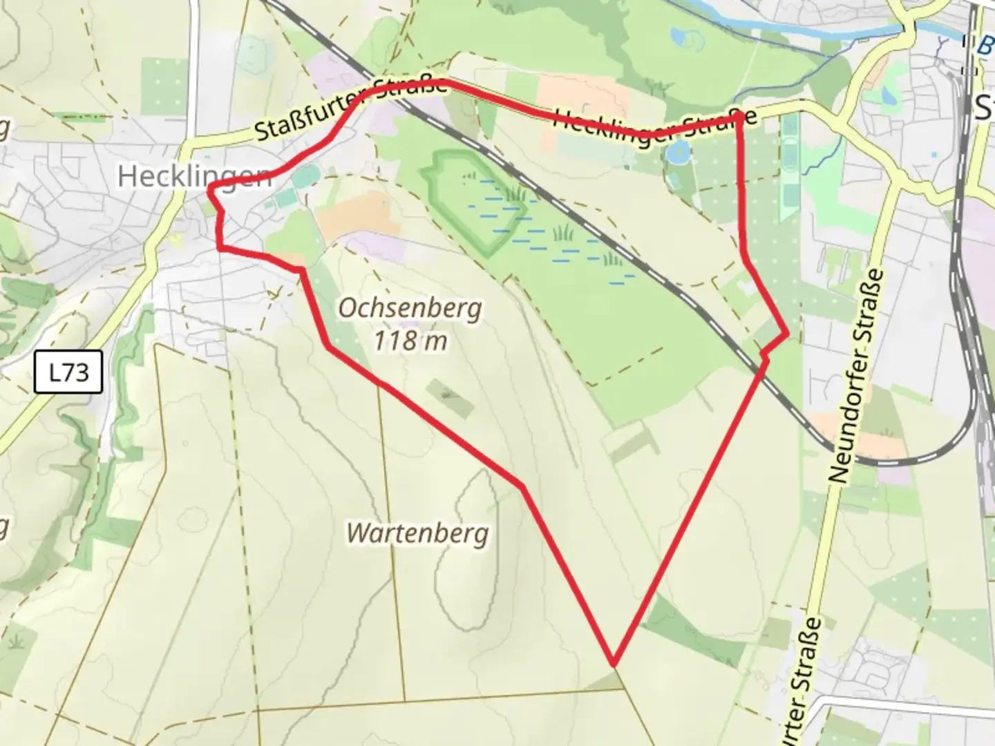 An image depicting the trail Salzstelle bei Hecklingen Loop and its surrounding area.
