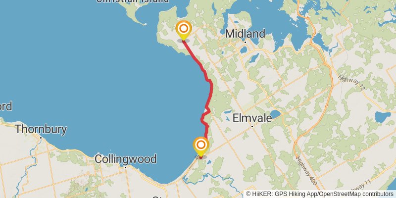 Waterfront Trail stage 92 Map