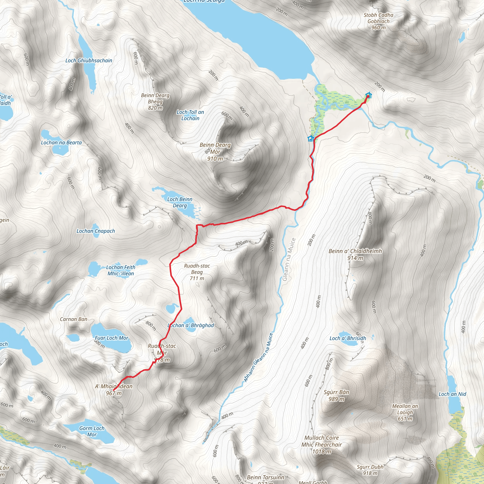 A' Mhaighdean Walk mobile static map