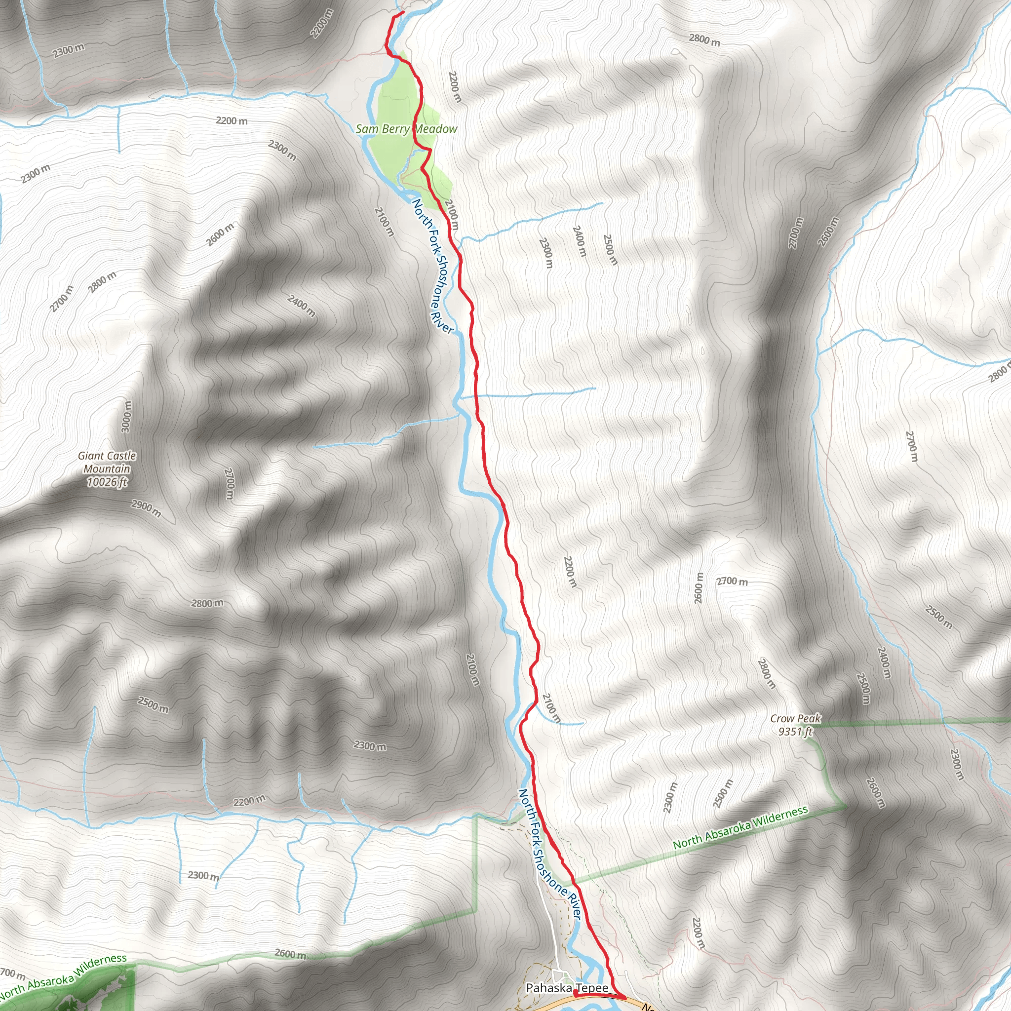 Pahaska-Sunlight Trail - Pahaska Tepee mobile static map