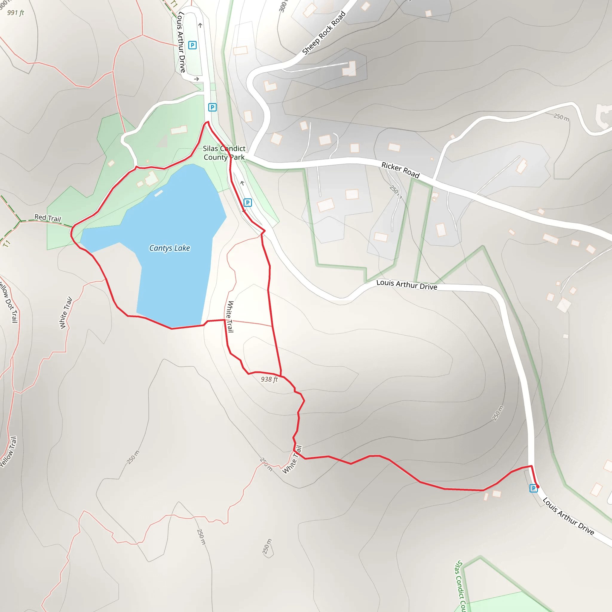 Cantys Lake - White Loop Trail mobile static map