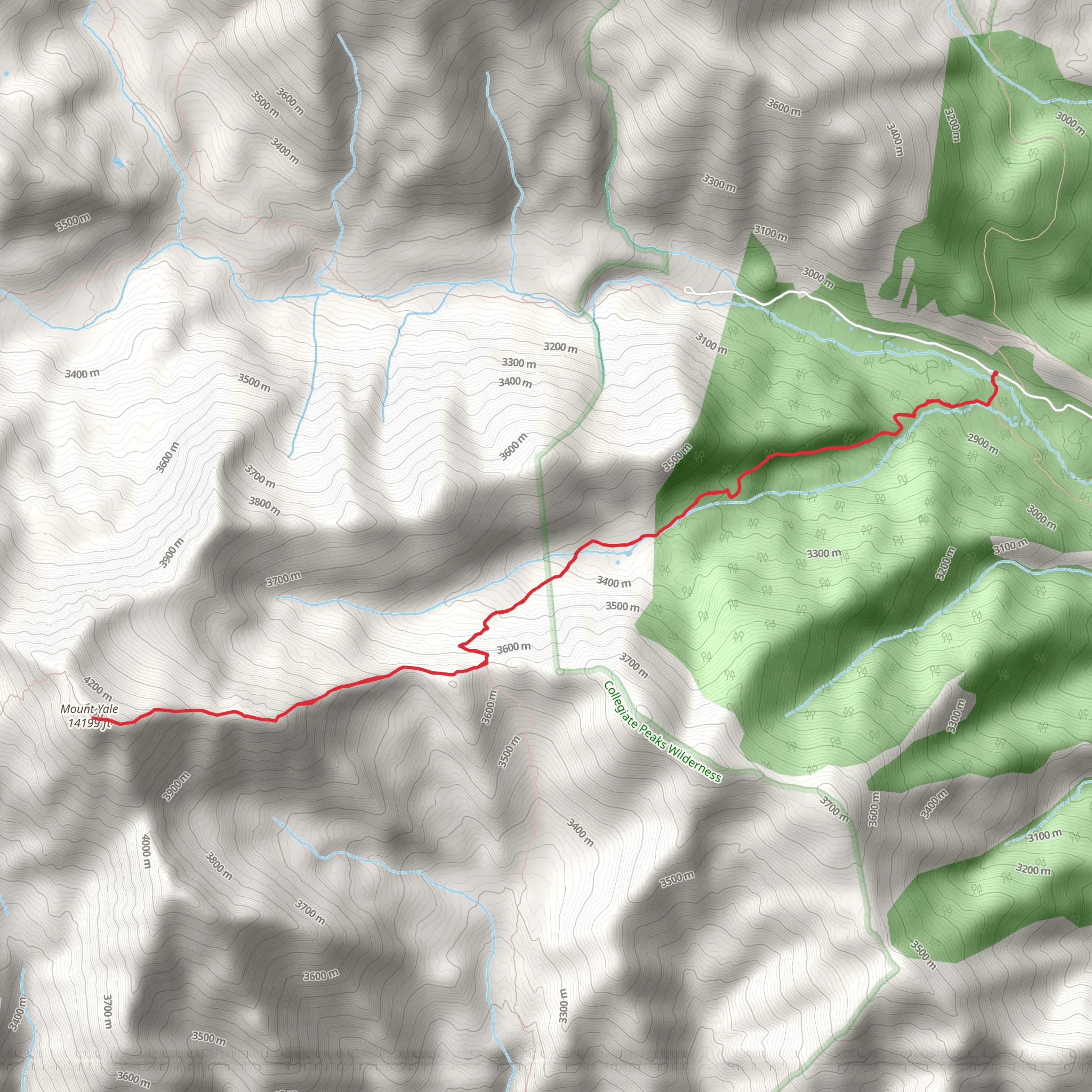 Mount Yale via Colorado Trail mobile static map