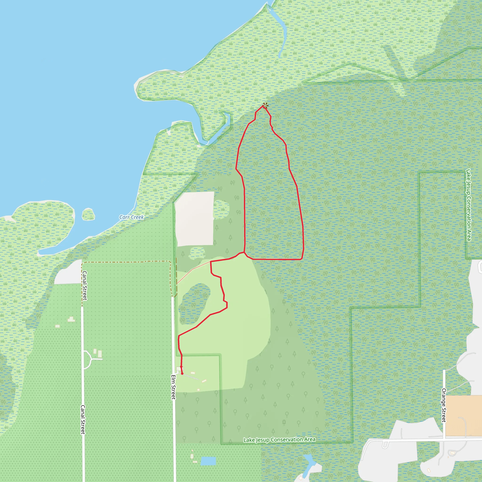 Lake Jesup East Tract Restoration Area Loop Trail mobile static map