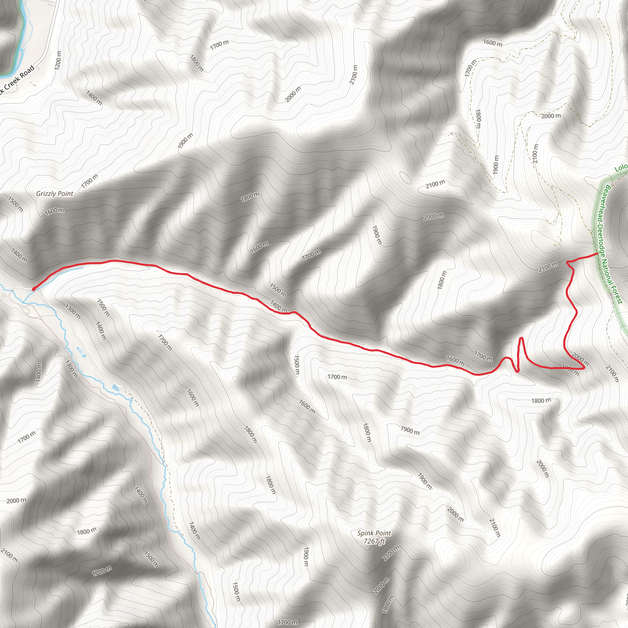 Grizzly Creek Trail mobile static map
