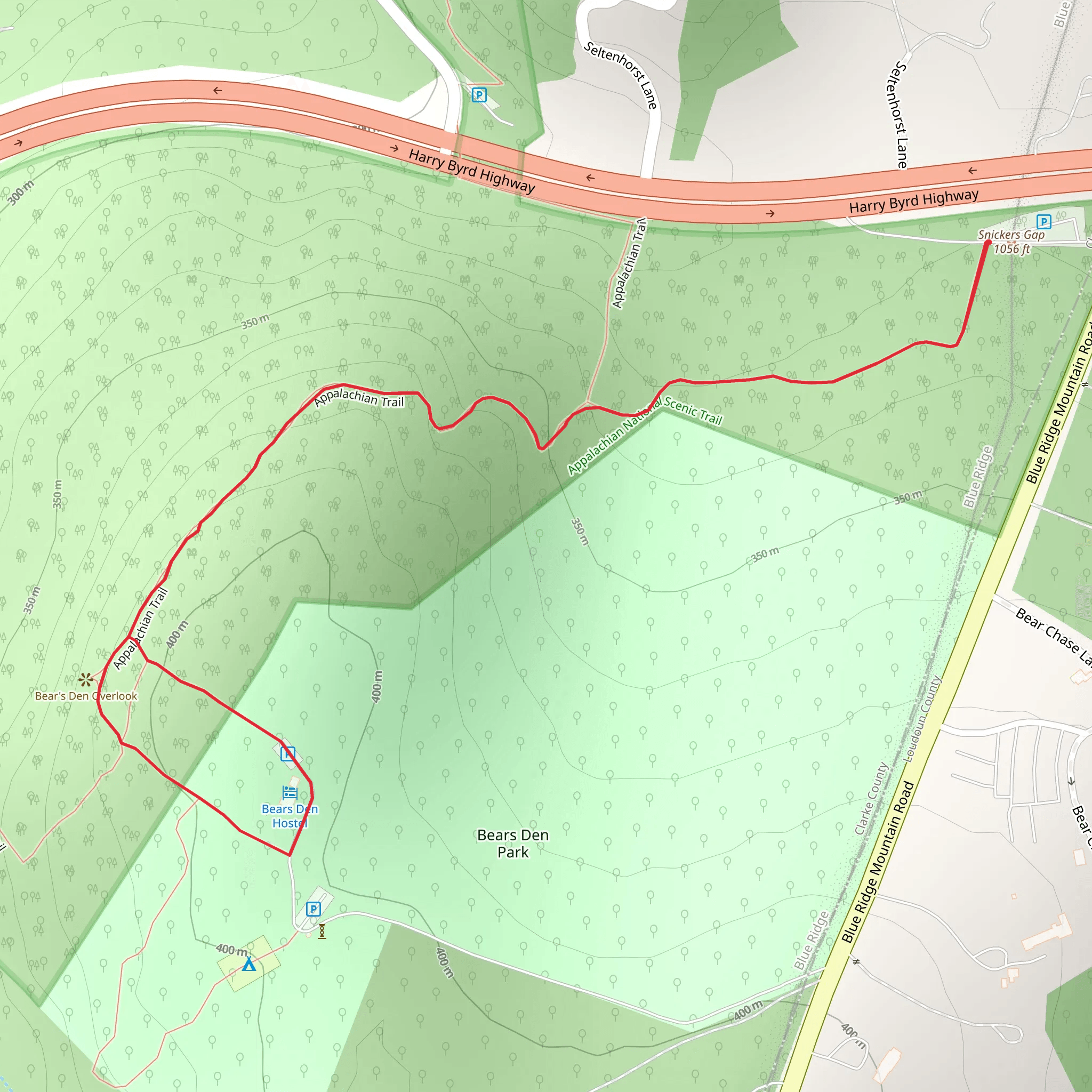 Bears Den Park - Appalachian Trail mobile static map