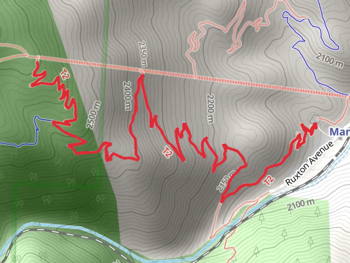 An image depicting the trail Barr Trail from Manitou Depot and its surrounding area.