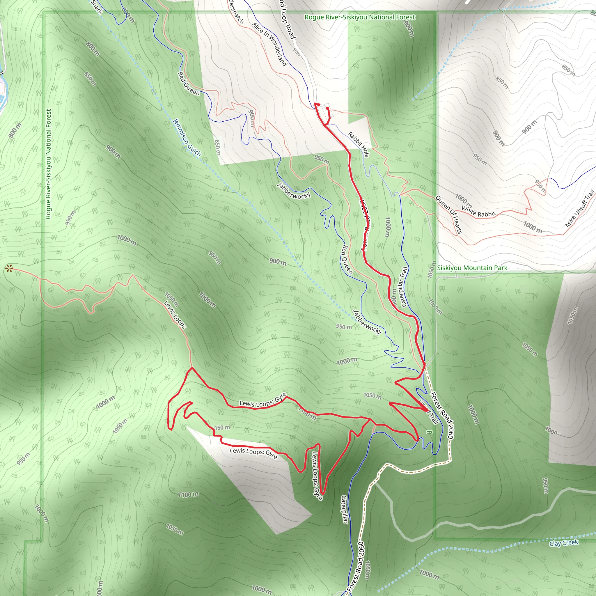 Caterpillar Trail and Lewis Loops - Gyre Loop mobile static map