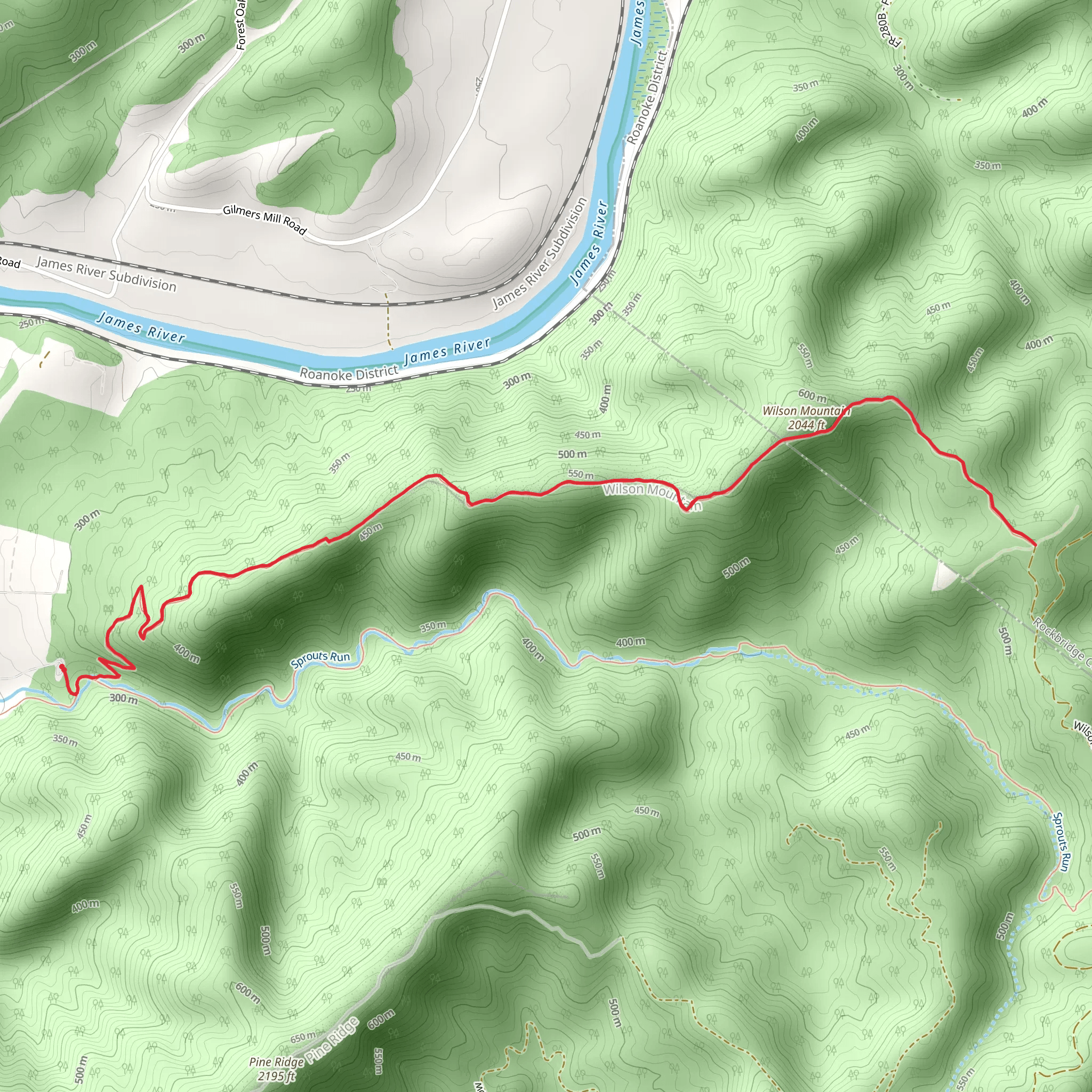 Wilson Mountain Trail mobile static map