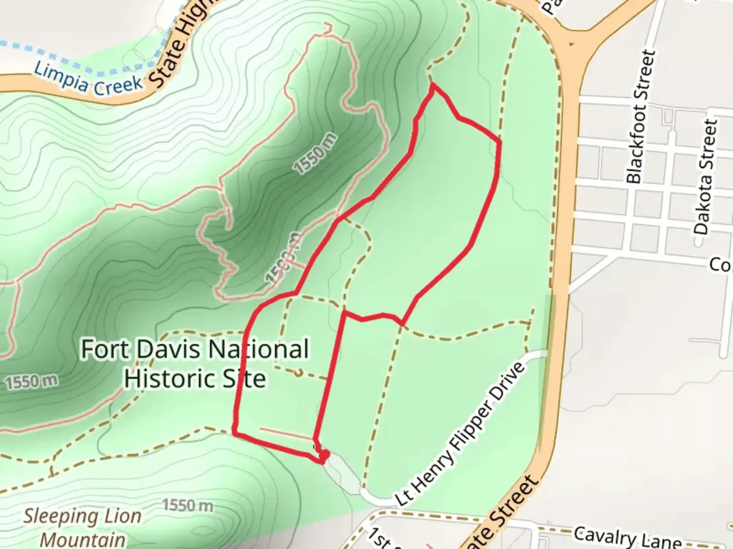 An image depicting the trail Park trail and Cemetery Trail and its surrounding area.