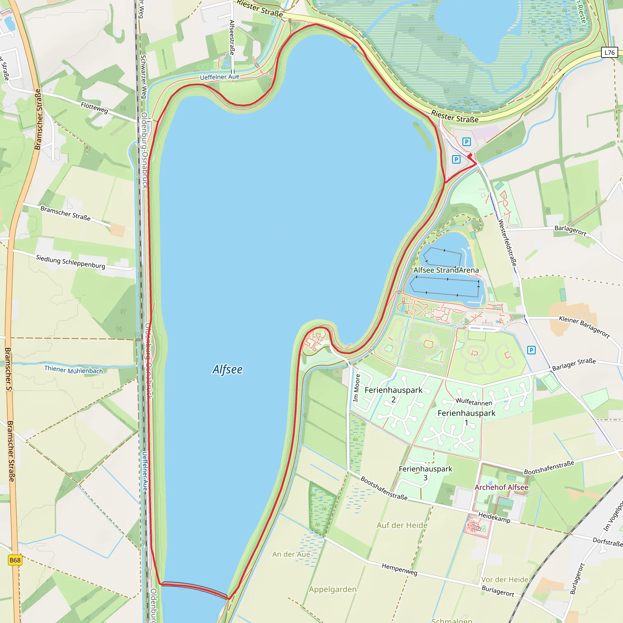 Alfsee Loop via Ems Hase Hunte Else Weg mobile static map