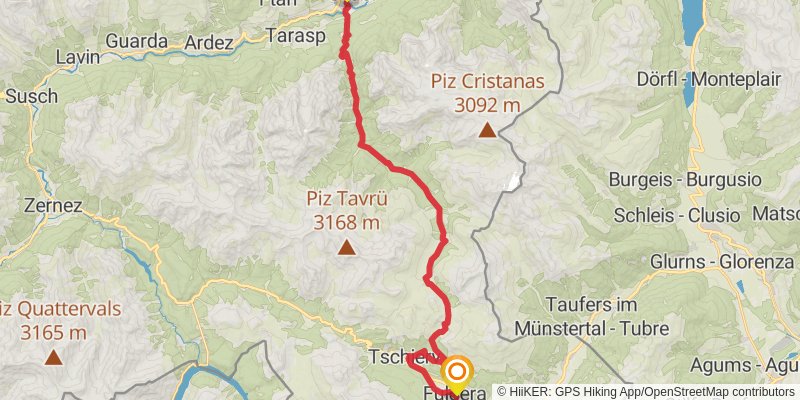 Camino Müstair-Geneva via Interlaken stage 2 Map